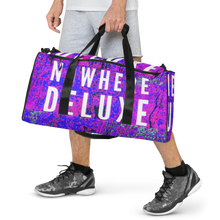 Load image into Gallery viewer, Road Trip Nowhere Deluxe Logo® All-Over Duffle bag - Nowhere Deluxe
