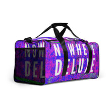 Load image into Gallery viewer, Road Trip Nowhere Deluxe Logo® All-Over Duffle bag - Nowhere Deluxe
