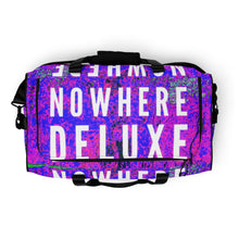 Load image into Gallery viewer, Road Trip Nowhere Deluxe Logo® All-Over Duffle bag - Nowhere Deluxe
