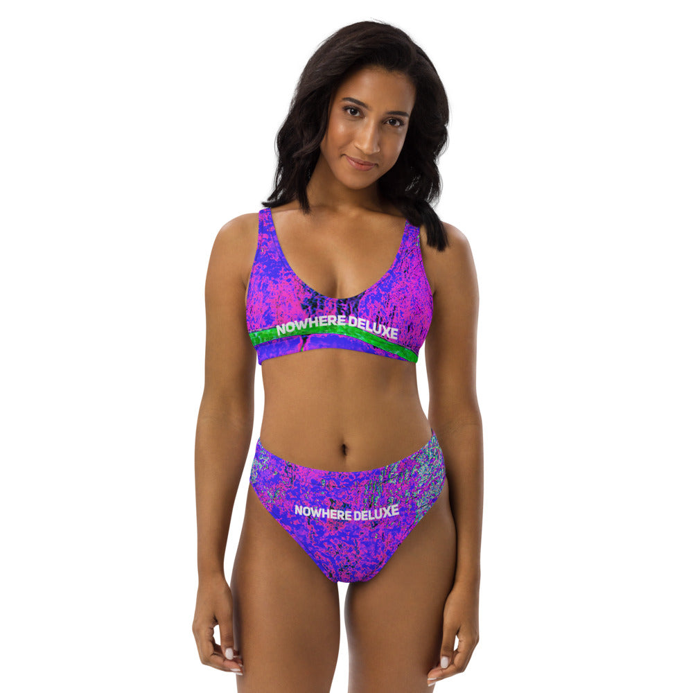 Road Trip Nowhere Deluxe® All-Over Recycled High-Waisted Bikini Set - Nowhere Deluxe