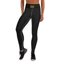 Load image into Gallery viewer, Nowhere Deluxe Gold Logo® Black Yoga Leggings - Nowhere Deluxe

