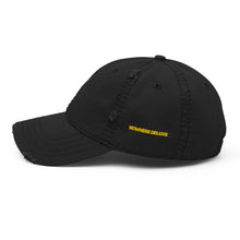 Load image into Gallery viewer, Nowhere Deluxe Gold Logo® Distressed Dad Hat - Nowhere Deluxe
