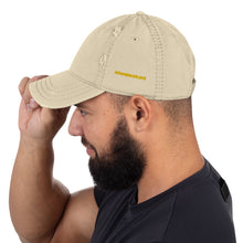 Load image into Gallery viewer, Nowhere Deluxe Gold Logo® Distressed Dad Hat - Nowhere Deluxe
