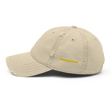 Load image into Gallery viewer, Nowhere Deluxe Gold Logo® Distressed Dad Hat - Nowhere Deluxe
