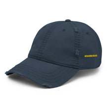 Load image into Gallery viewer, Nowhere Deluxe Gold Logo® Distressed Dad Hat - Nowhere Deluxe
