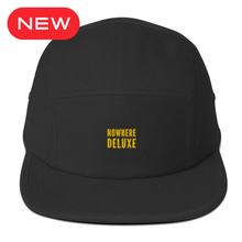 Load image into Gallery viewer, Nowhere Deluxe Gold Logo® Five Panel Cap - Nowhere Deluxe
