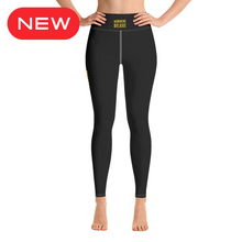Load image into Gallery viewer, Nowhere Deluxe Gold Logo® Black Yoga Leggings - Nowhere Deluxe
