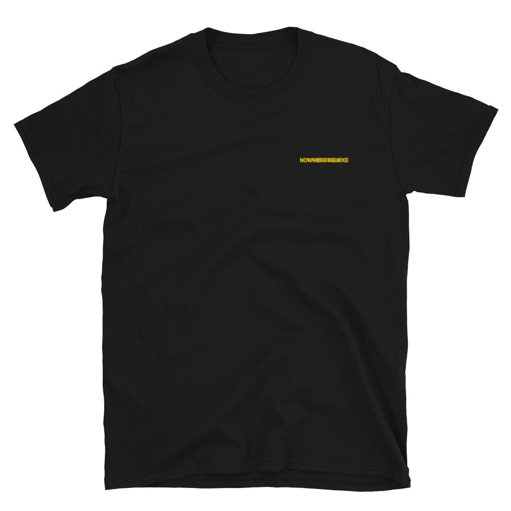 Embroidered Nowhere Deluxe Gold Logo® T-Shirt - Nowhere Deluxe